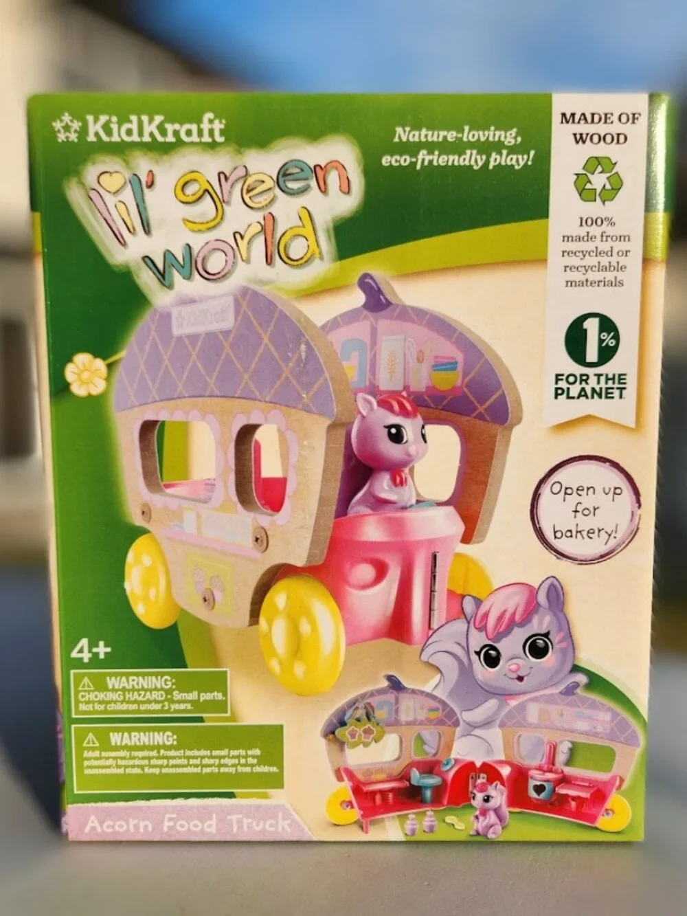 NEW KidKraft Squirrel Wooden Food Truck Doll Figure Bakery Montessori Playset Ec